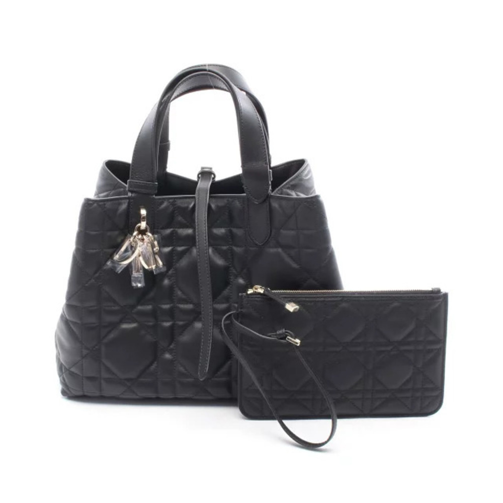Dior Toujours Macro Cannage Handbag Leather Black